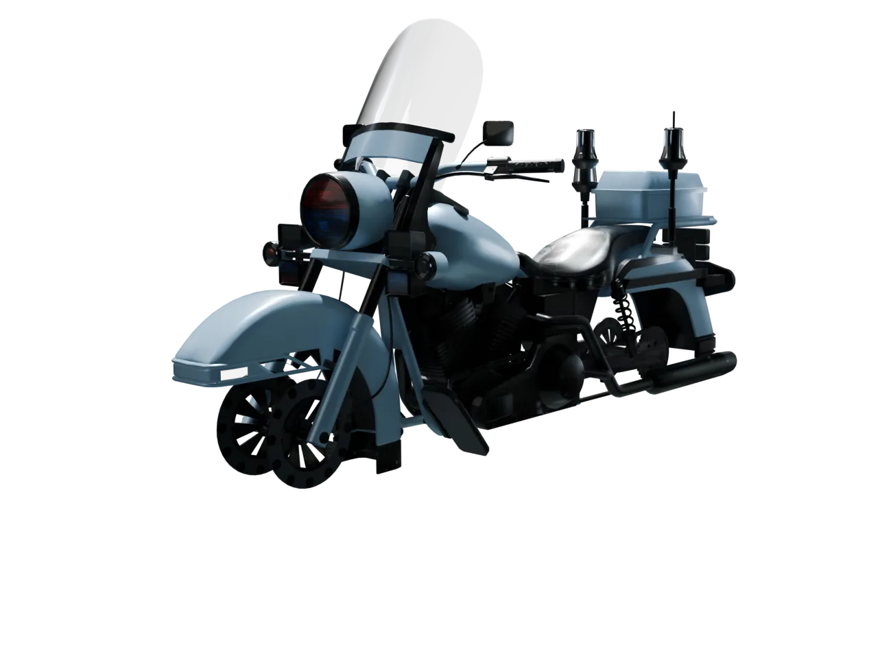 Police Bike — Stock — Front left